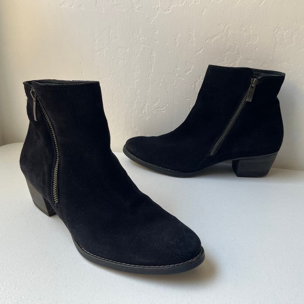 Paul Green Allison Suede Ankle Boots Black Size UK 7 / US 9.5 Minimalist Luxury